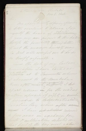 Mantell, Walter Baldock Durrant, 1820-1895 :[Letter from] te Punaomaru, Waitaki. Nov 8, 1848.