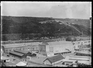 Part 1 of a 2-part panorama at the opening of the Dunedin Exhibition, 17 November 1925.