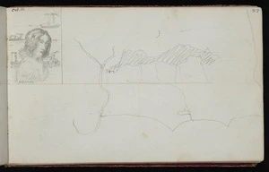 Mantell, Walter Baldock Durrant, 1820-1895 :[Maori girl - Mary Haberfield?] Otepopo, Oct 31. [1848]; [Sketch map. 1848]