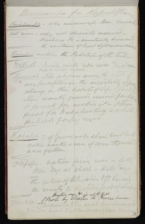 Mantell, Walter Baldock Durrant, 1820-1895 :Memoranda for report. [1848] Kaiapoi ... Otepopo ... Timaru