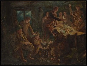 Artist unknown: Xmas Eve at the Front. 1916
