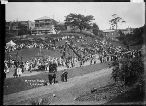 Crowd in Myers Park, Auckland