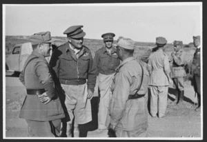 General Bernard Freyberg conversing with Marshall Messe, during World War 2, Tunisia