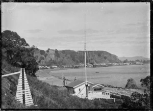 Whakatane Harbour and the signal station.