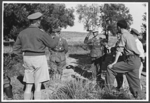 German Chief of Staff surrendering to General Freyberg in Tunisia, during World War 2