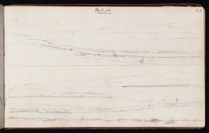 Mantell, Walter Baldock Durrant, 1820-1895 :[Bay or lake shore] Oct 22 [1848]; [Looking across plain to hills?] Oct 22 [1848] Waihou