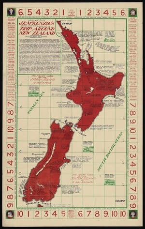 J R McKenzie Ltd (Firm) :J R McKenzie's trip around New Zealand. [Game board. ca 1940].