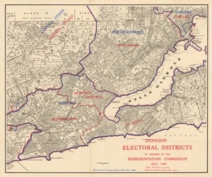 Dunedin electoral districts as defined by the Representation Commission May, 1946.
