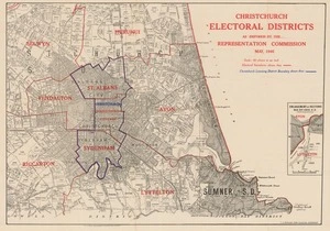 Christchurch electoral districts as defined by the Representation Commission May, 1946.