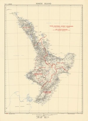 North Island. Māori electoral district boundaries : King Country boundaries.