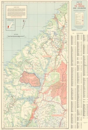Map of Lake Te Anau and environs / drawn by J.O. Brown.