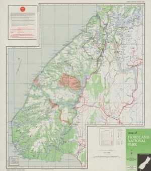Map of Fiordland National Park.