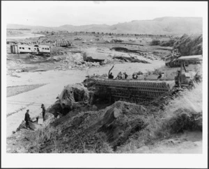 Wreckage at the scene of the railway disaster at Tangiwai