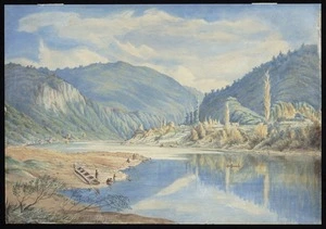 Huddleston, Francis Fortescue Croft, 1846-1922 :[Maori family on Whanganui River bank]