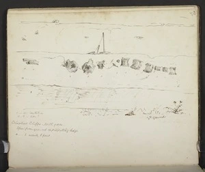 Mantell, Walter Baldock Durrant, 1820-1895 :Crinoline Cliffs North face. 3 feet from ground on projecting ledge. [1852]