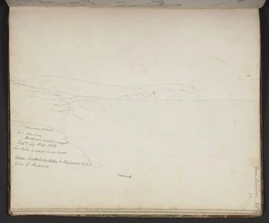Mantell, Walter Baldock Durrant 1820-1895 :Makotukutuku and Kaiarero bight from Te Ruamoa. Wedy. 29 Dec. 1852.