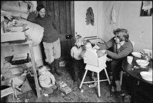 Ross family, Inangahua, after earthquake