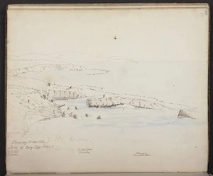 Mantell, Walter Baldock Durrant 1820-1895 :Thursday 30 Dec. 1852. Bridge off Auby Cliffs looking N.