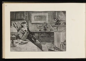 [Hodgkins, Frances Mary] 1869-1947 :[Man by a fireside in a living-room. 1895?]