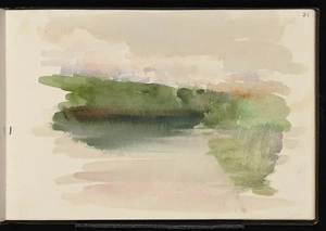 Hodgkins, Frances Mary 1869-1947 :[Lake and hills. 1899?]