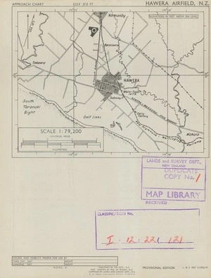 Hawera Airfield, N.Z. / map drawn by Min. of Works, N.Z. : compiled by Lands and Survey Dept., N.Z.