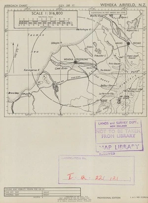 Weheka Airfield, N.Z. / map drawn by Min. of Works, N.Z. ; compiled by Lands and Survey Dept., N.Z.