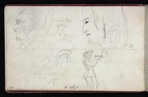 Mantell, Walter Baldock Durrant, 1820-1895 :[Miscellaneous heads and figure surveying. 1848?]