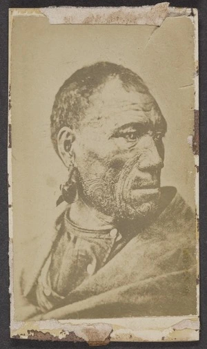 Photographer unknown :Portrait of unidentified Maori man