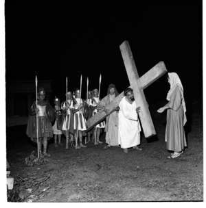 Scenes taken at Passion Play with an all Maori cast, Hastings