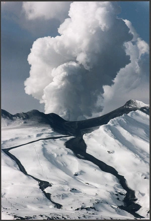 Eruption of Mount Ruapehu - Photograph taken by Craig Simcox