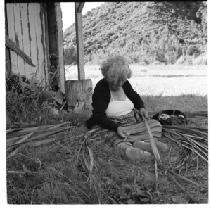 Scenes of flax preperation, King Country