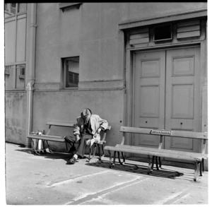 Scenes from outside the Wellington Civic Library, also, self-portraits, Rembrandt Studios, Wellington