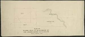 Plan of Claims Held at Blackwater by Consolidated Goldfields of New Zealand Ltd