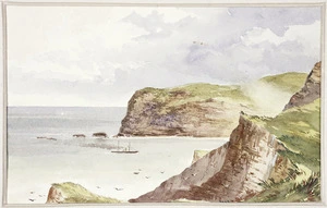 [Hodgkins, William Mathew] 1833-1898 :The South Head, Akaroa [1868?]