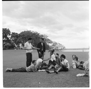 Young people at Point Chevalier, Auckland, and Maori Affairs houses under construction, Northland