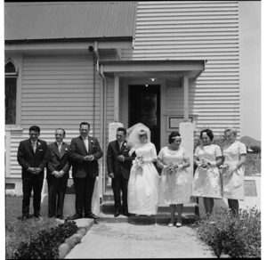 Torere, wedding party outside church