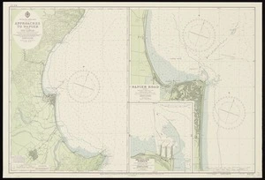 Approaches to Napier / surveyed by C.C. Lowry, H.M.N.Z.S. Lachlan, 1953-54. Napier Road / surveyed by G.S. Ritchie, H.M.N.Z.S. Lachlan, 1953-54.