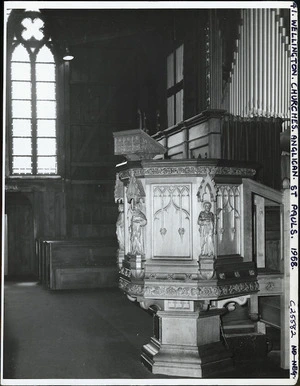 Pulpit commemorating Richard John Seddon, inside Wellington Cathedral of St Paul, Mulgrave St, Wellington