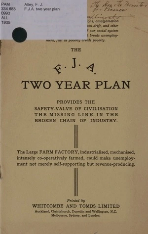 F.J.A. two year plan  / by F.J. Alley.