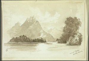 Holmes, Katherine McLean, 1849-1925 :Mount Pender, Dusky Sound. [1877]