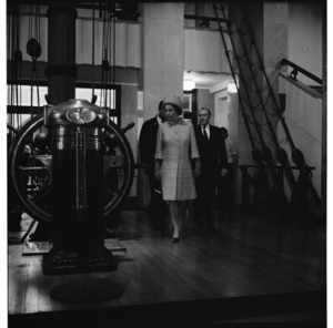 Visit of Queen Elizabeth II, the Duke of Edinburgh and Princess Anne, to the Dominion Museum in Wellington