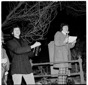 Students' Arts Festival 1970. Poetry reading in the Mount Street Cemetery at midnight