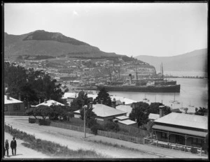 View of Lyttelton town and wharves
