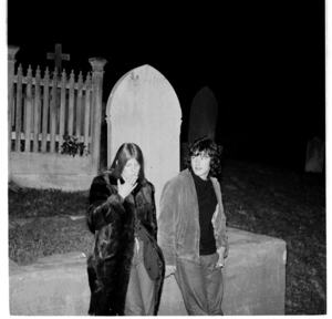 Students' Arts Festival 1970. Poetry reading in the Mount Street Cemetery at midnight