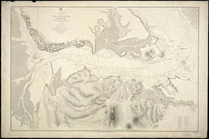 Entrances to Auckland harbour / surveyed by Captn. J.L. Stokes, Comr. B. Drury ... 1849-55 ; reduced from the original drawings by Edward J. Powell of the Hydrographic Office ; J.& C. Walker, sculpt.