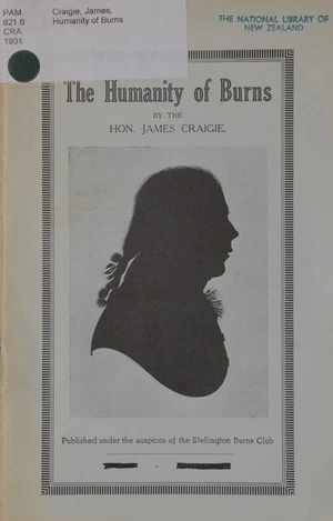 The humanity of Burns / by ... James Craigie.