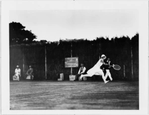 Female tennis player running for the ball, Miramar courts, Wellington