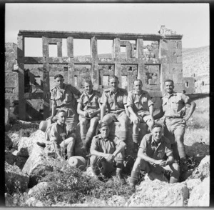 World War II New Zealand soldiers at Roman ruins, Syria