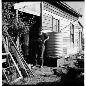 Dick Willan at Waiuta, a deserted mining settlement