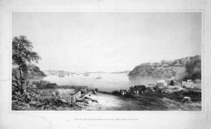 Kettle, Charles Henry 1820-1862 :View of the lower harbour of Otago, from Port Chalmers. C H Kettle Delt. ; Standidge & co., litho. London.